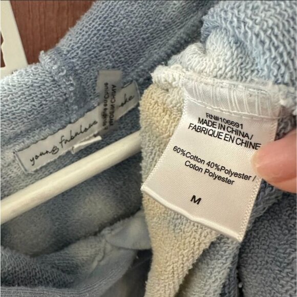 Young Fabulous & Broke Warren Oversized Tie Dye Hoodie Sweatshirt Blue Star Gaze - Picture 6 of 8